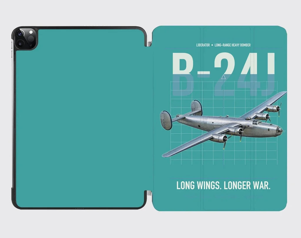 B-24J Liberator design on turquoise ipad tablet case