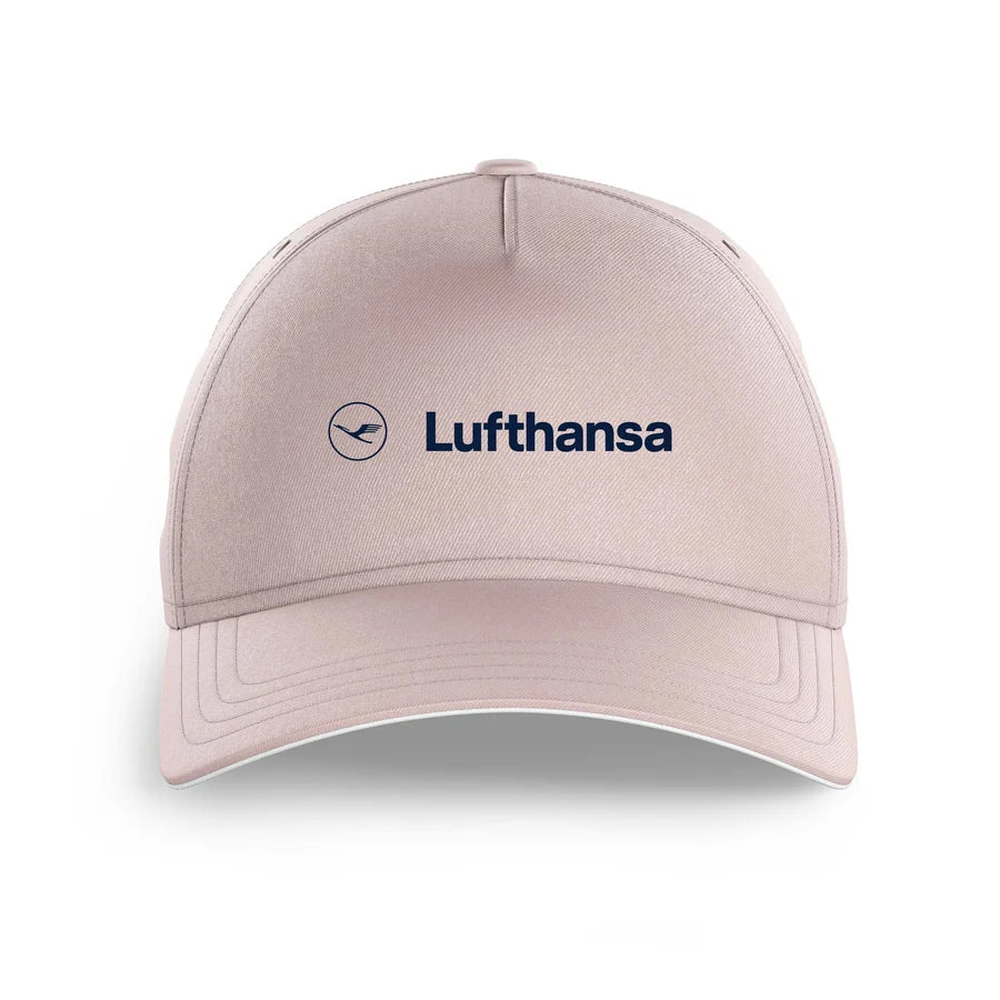Lufthansa Airlines logo printed on pink cap