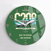 Thumbnail for Cessna 208 Caravan design on green no frame wall clock