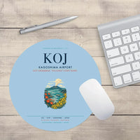 Thumbnail for Kagoshima Airport (KOJ) design on light blue round mouse pad