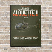 Thumbnail for Sud Aviation SE 3130 Alouette II vertical canvas print - framed - green army background