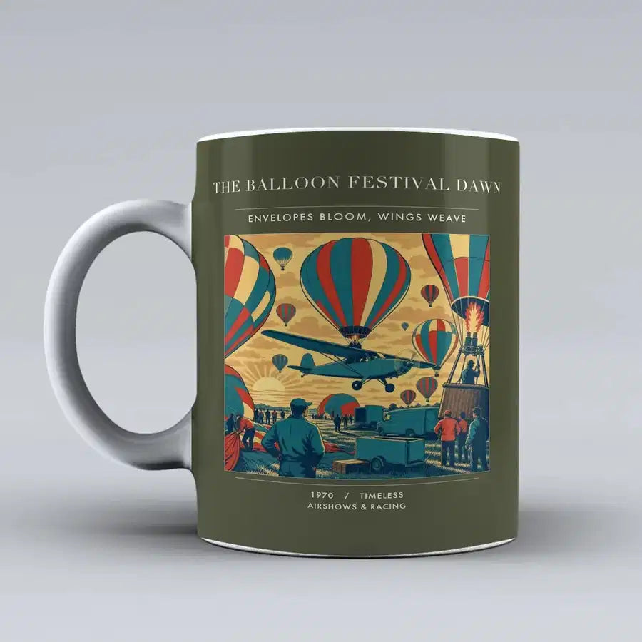 VINTAGE G4394 - The Balloon Festival Dawn - Ceramic Mug design on greenarmy