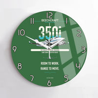Thumbnail for Beechcraft King Air 350i design on green no frame wall clock