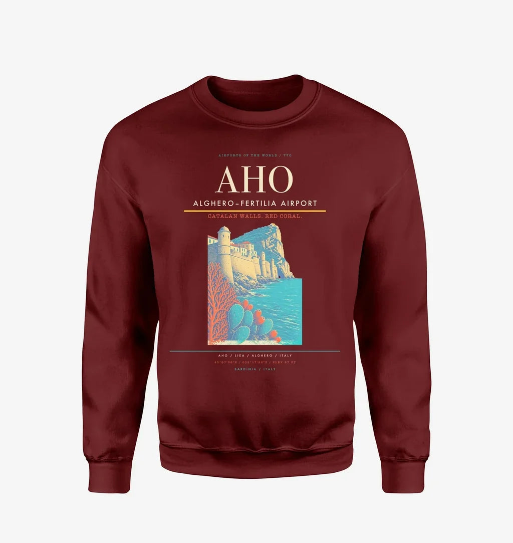 Alghero–Fertilia Airport AHO Sweatshirt - Wine Red