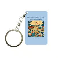 Thumbnail for VINTAGE G4241 - The Grass Strip Sunday - Designed Key Chain design on lightblue