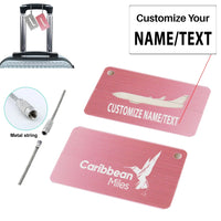 Thumbnail for Carbbean Airlines Aluminum Airplane Luggage tag, Purple+ NAME