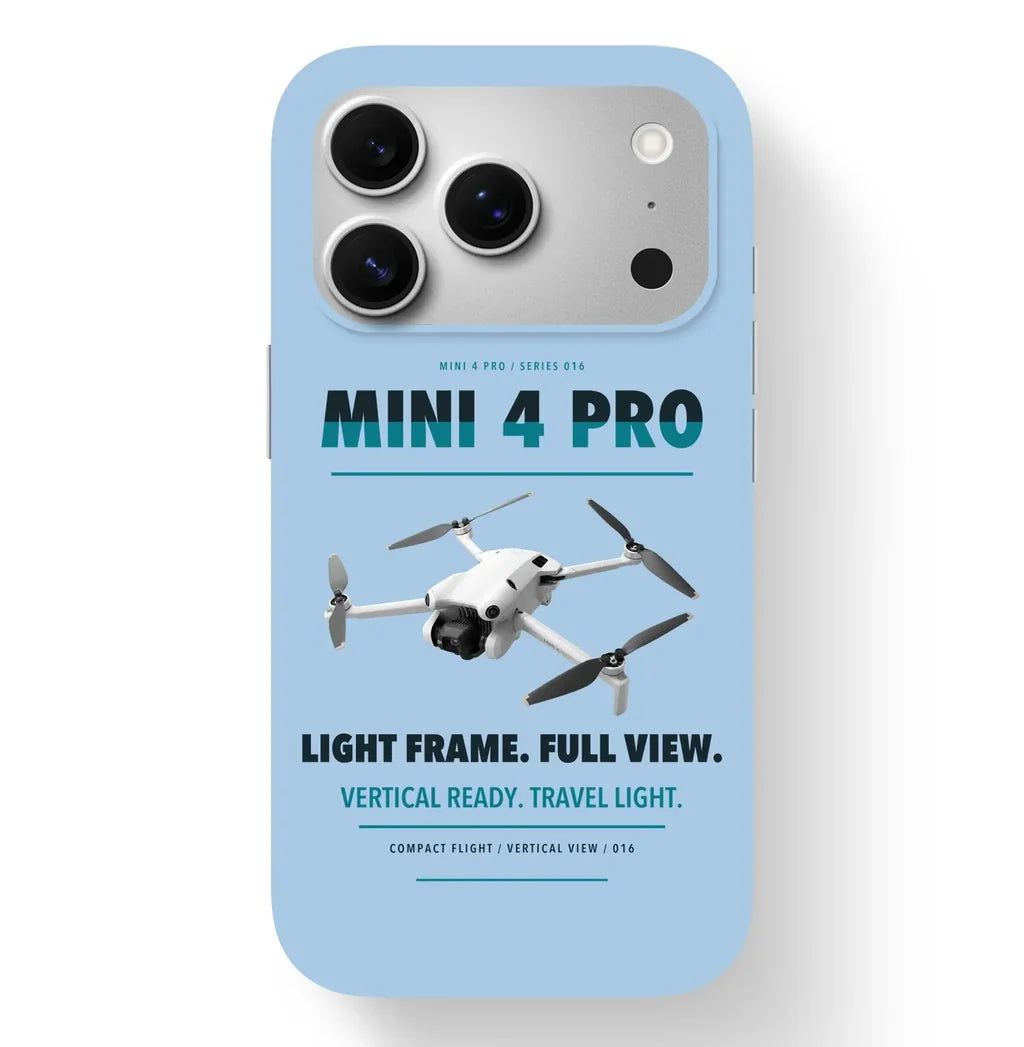 DJI Mini 4 Pro Case design on light blue iphone case