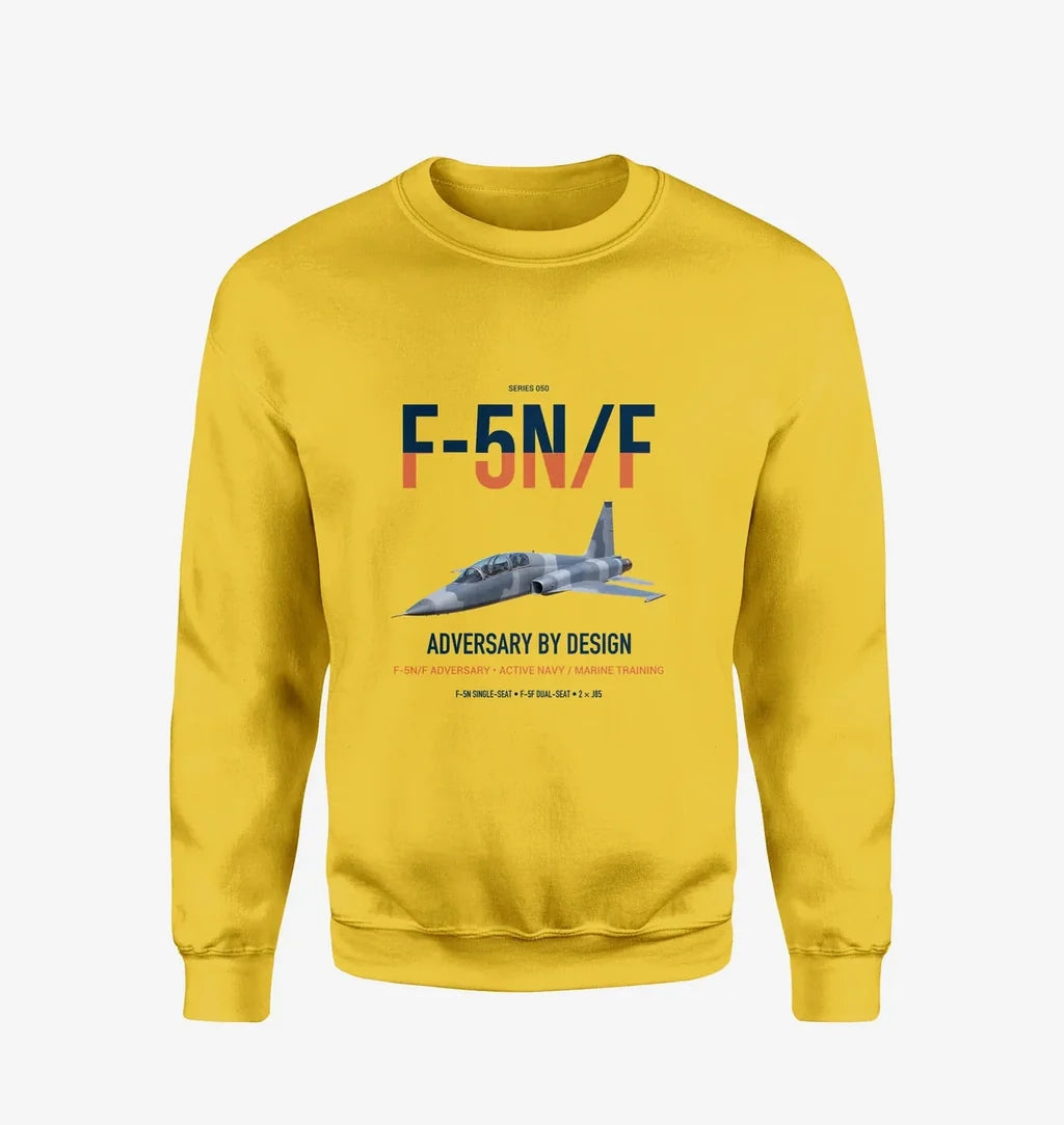 F-5N F Adversary design on yellow sweatshirt