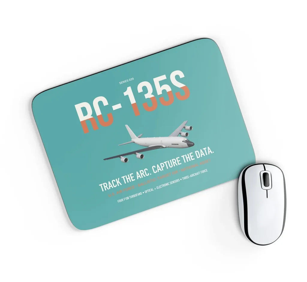 RC-135S Cobra Ball design on turquoise rectangle mouse pad