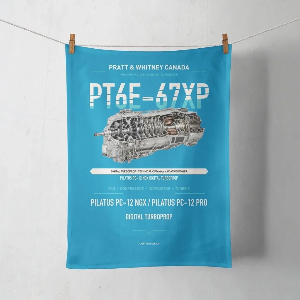 PT6E-67XP design on turquoise towel