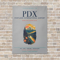Thumbnail for Portland International Airport PDX vertical canvas print - no frame - light gray background