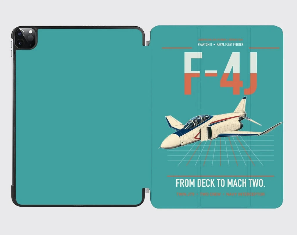 F-4J Phantom II design on turquoise ipad tablet case