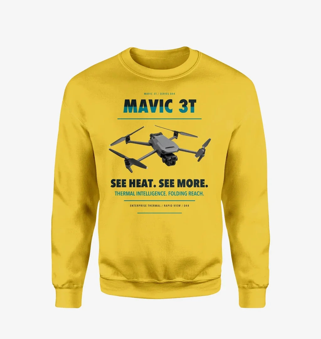 DJI Mavic 3 Thermal design on yellow sweatshirt