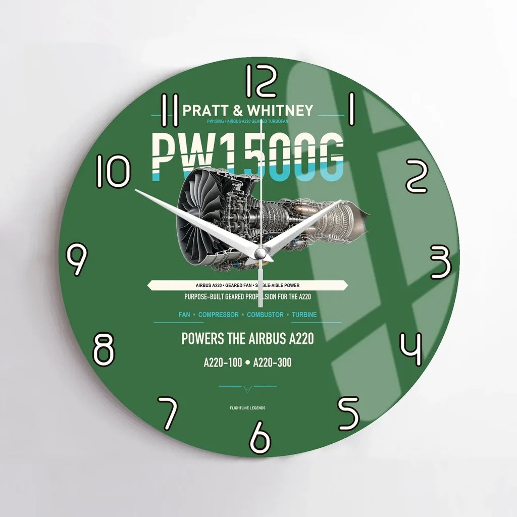 PW1500G design on green no frame wall clock
