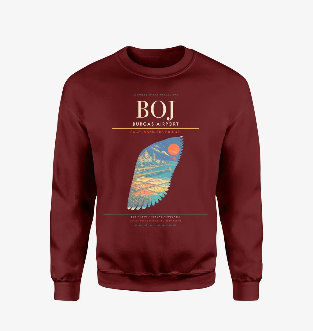 Burgas Airport BOJ Sweatshirt - Wine Red