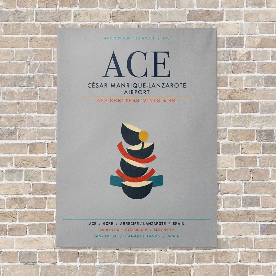 César Manrique-Lanzarote Airport ACE vertical canvas print - no frame - light gray background