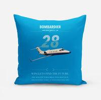 Thumbnail for Bombardier Learjet 28 design on turquoise pillow