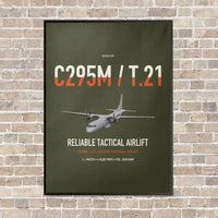 Thumbnail for Airbus C295M T.21 vertical canvas print - framed - green army background