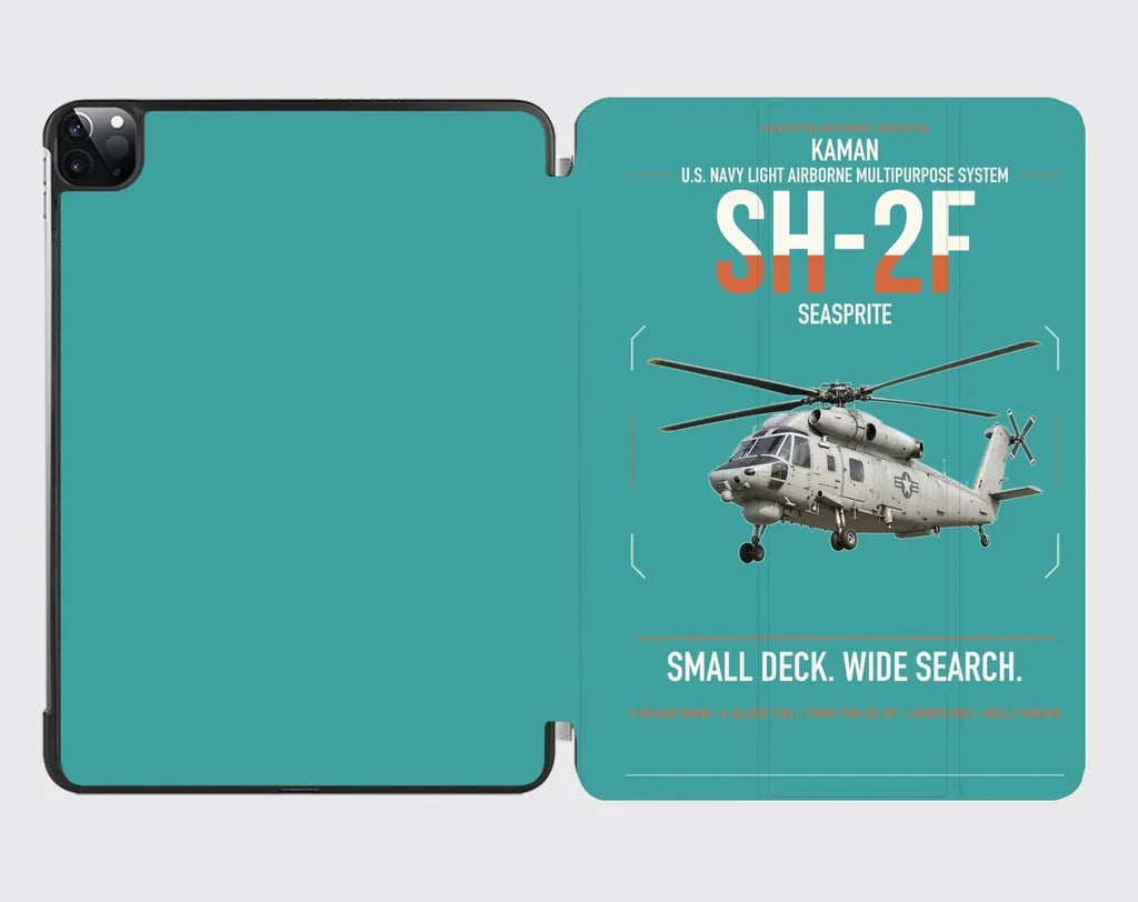 Kaman SH-2F Seasprite design on turquoise ipad tablet case