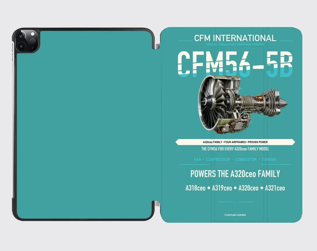 CFM56-5B design on turquoise ipad tablet case
