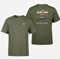 Thumbnail for Leonardo AW149 design on green army t-shirt, double-side print
