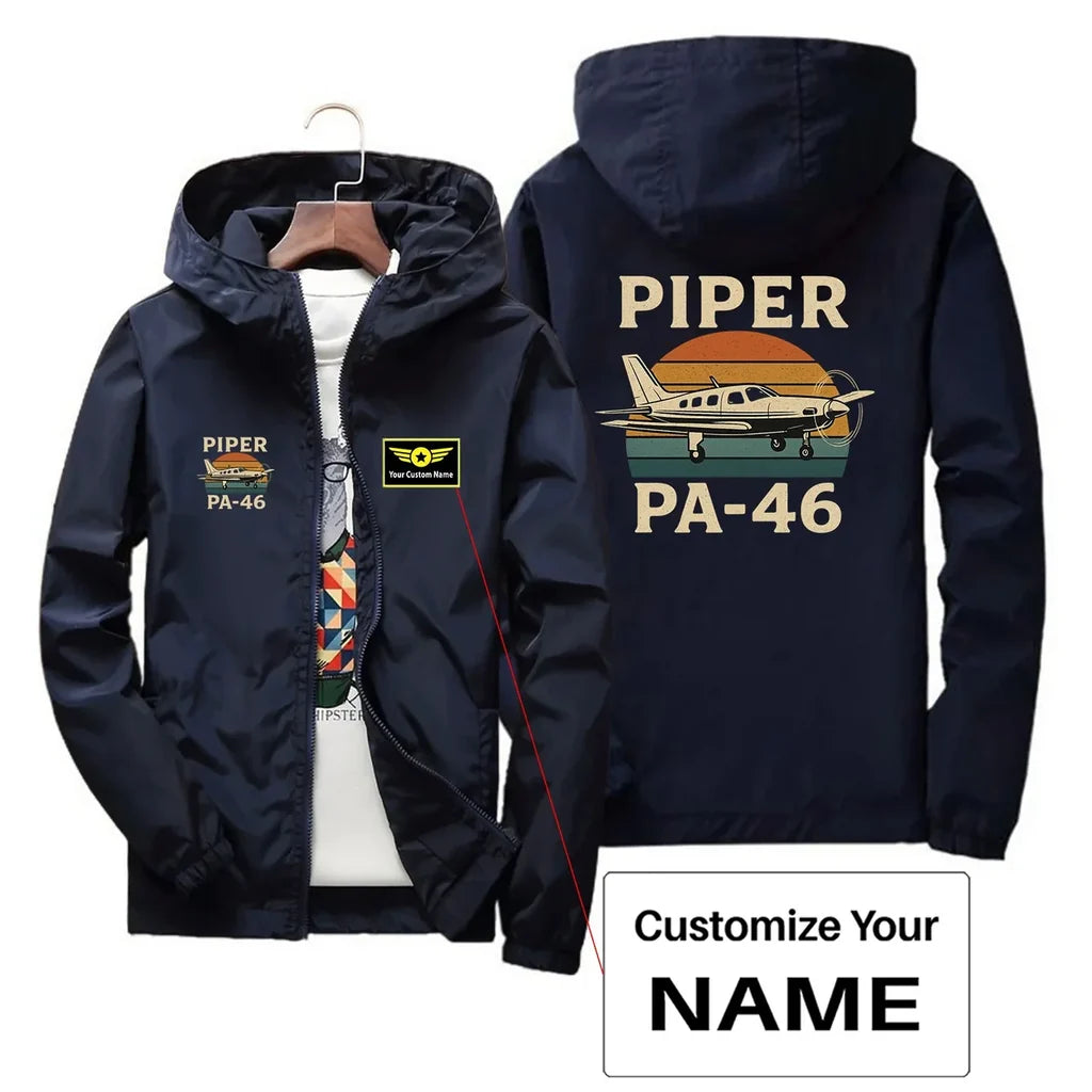 Customisable Retro Piper PA-46 Windbreaker - view 9
