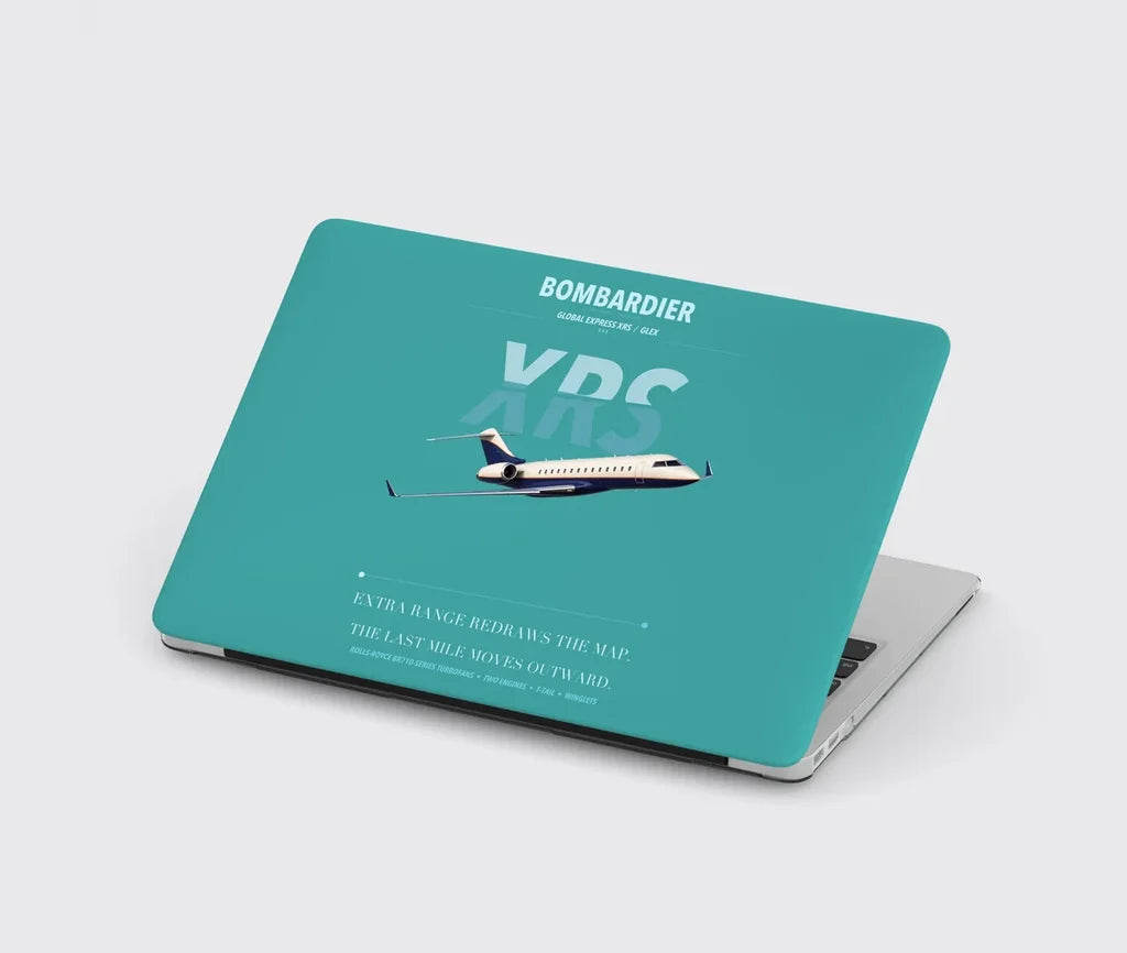 Bombardier Global Express XRS design on turquoise MacBook case