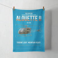 Thumbnail for Sud Aviation SE 3130 Alouette II design on turquoise towel