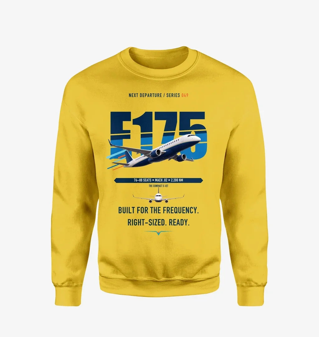 Embraer E175 design on yellow sweatshirt