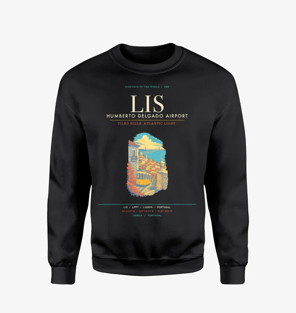 Lisbon Humberto Delgado Airport LIS Sweatshirt - Black