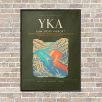 Thumbnail for Kamloops Airport YKA vertical canvas print - framed - green army background