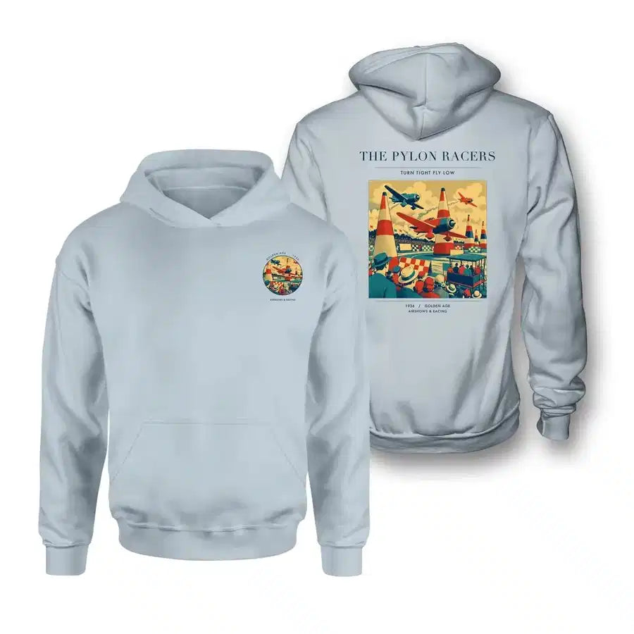 VINTAGE G4046 - The Pylon Racers - Double-Side Hoodie design on lightblue double side