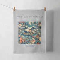 Thumbnail for VINTAGE G4404 - The Market Day Amphibian - Designed Towels design on lightgray