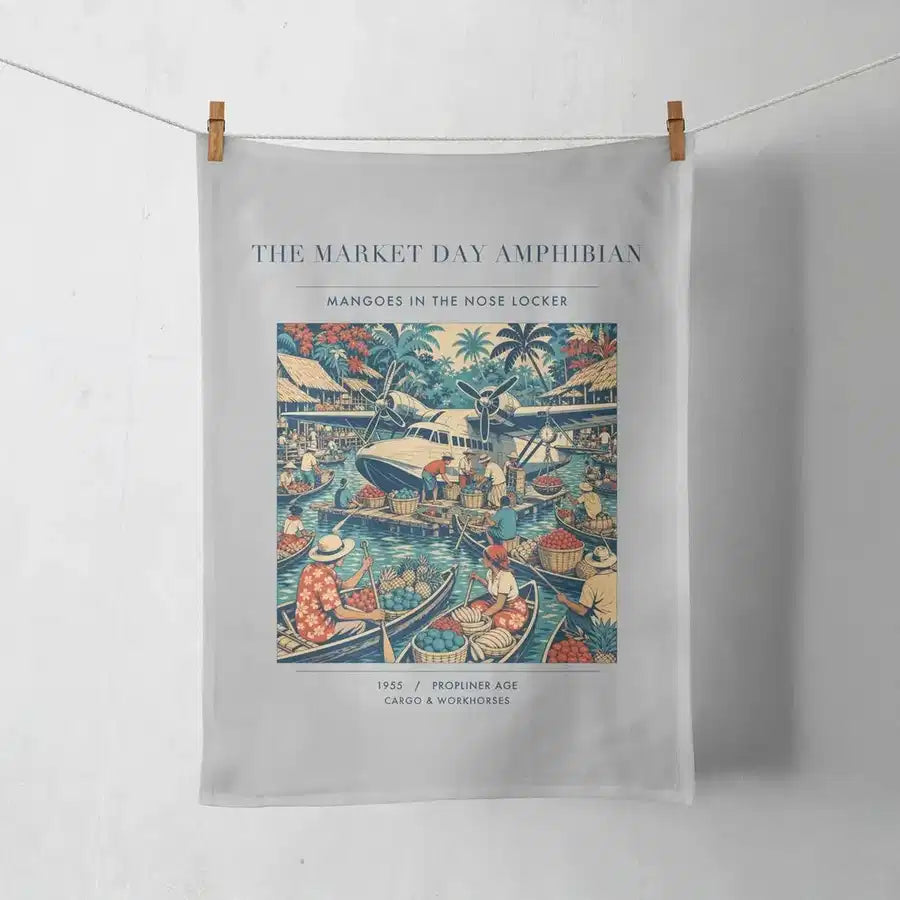 VINTAGE G4404 - The Market Day Amphibian - Designed Towels design on lightgray