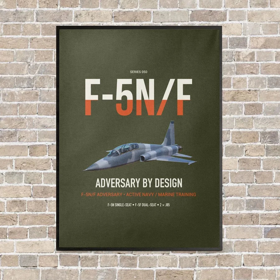 F-5N F Adversary vertical canvas print - framed - green army background