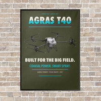 Thumbnail for DJI Agras T40 vertical canvas print - framed - green army background
