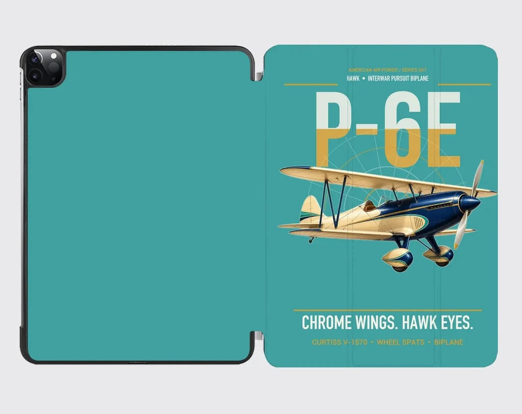 Curtiss P-6E Hawk design on turquoise ipad tablet case
