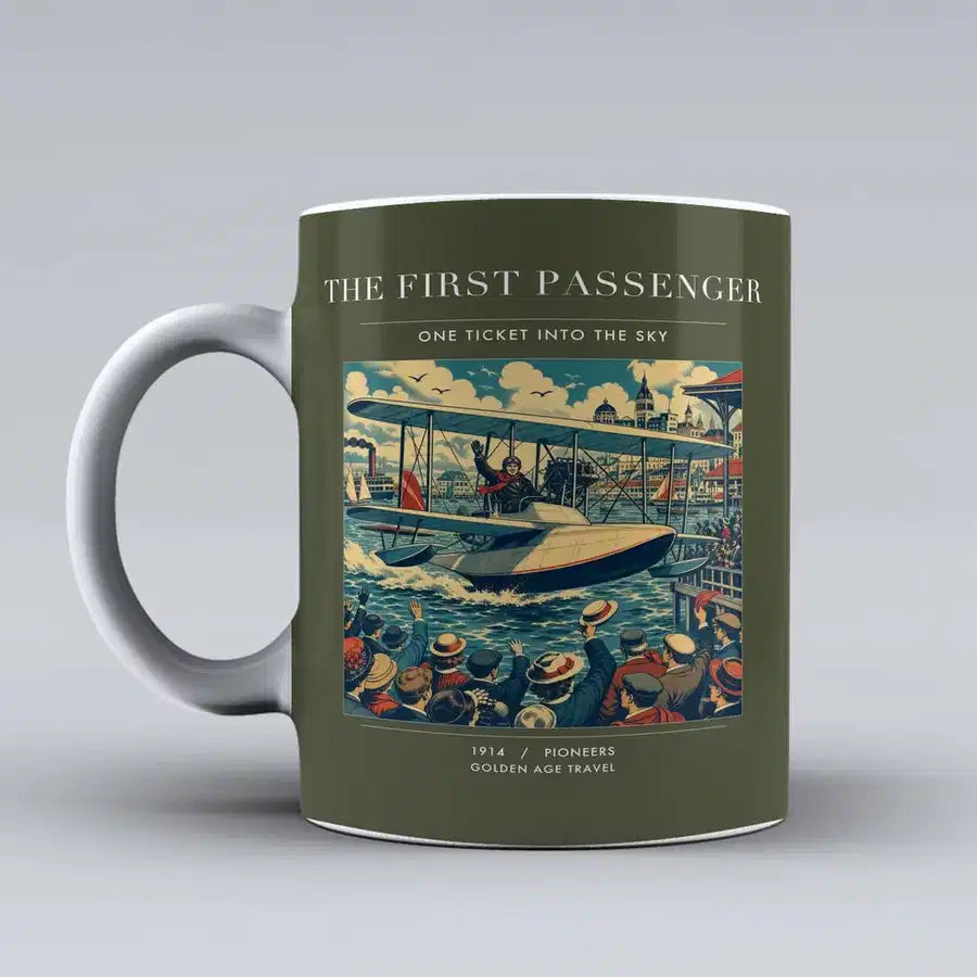 VINTAGE G4007 - The First Passenger - Ceramic Mug design on greenarmy