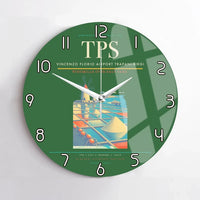 Thumbnail for Vincenzo Florio Airport Trapani-Birgi (TPS) design on green no frame wall clock