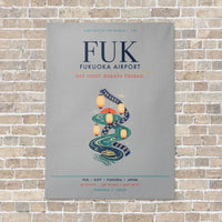 Thumbnail for Fukuoka Airport FUK vertical canvas print - no frame - light gray background