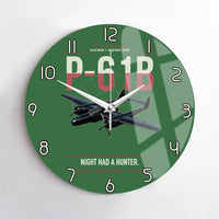 Thumbnail for P-61B Black Widow design on green no frame wall clock
