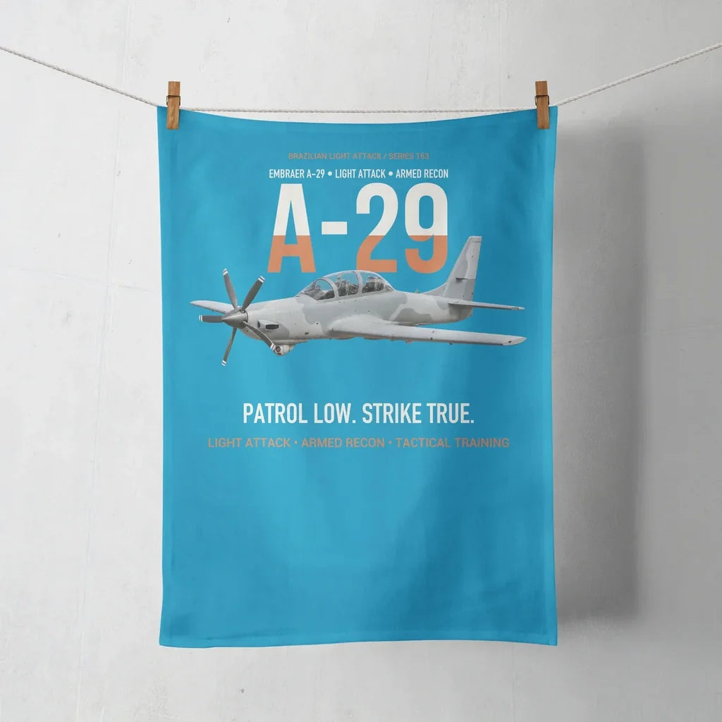 A-29 Super Tucano Light Attack design on turquoise towel