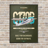 Thumbnail for Cessna 170B vertical canvas print - framed - green army background