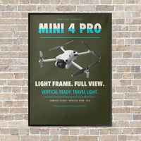 Thumbnail for DJI Mini 4 Pro vertical canvas print - framed - green army background
