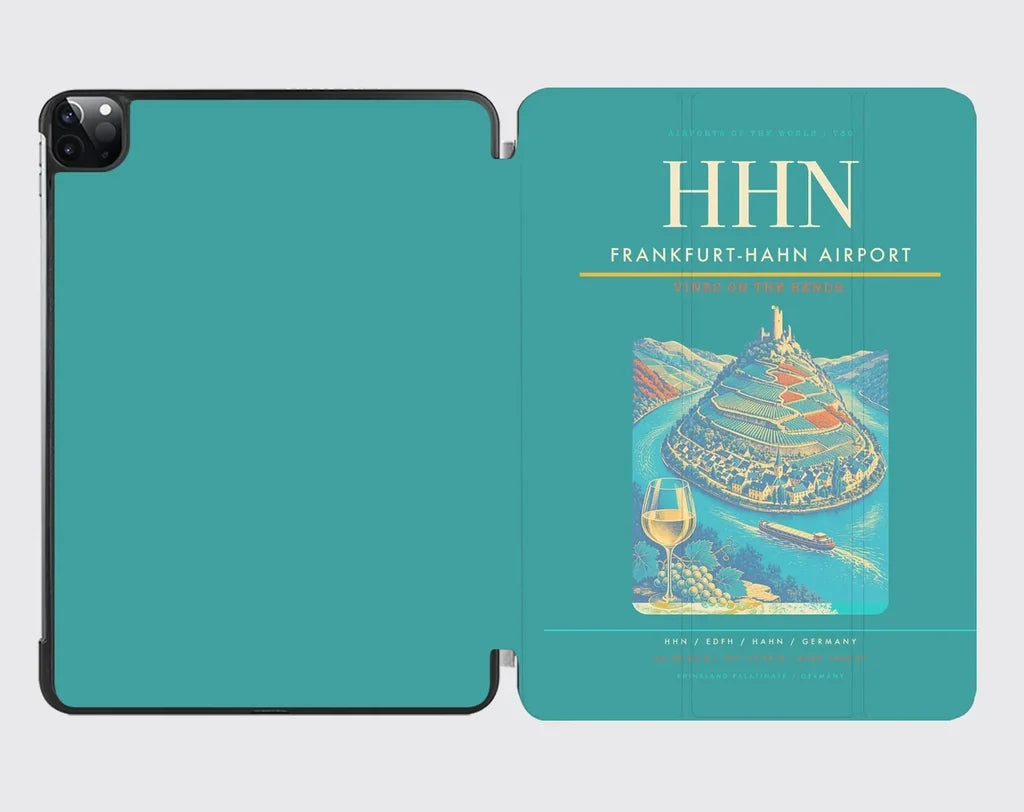 Frankfurt-Hahn Airport (HHN) design on turquoise ipad tablet case
