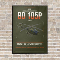Thumbnail for MBB BO 105P PAH-1 vertical canvas print - framed - green army background