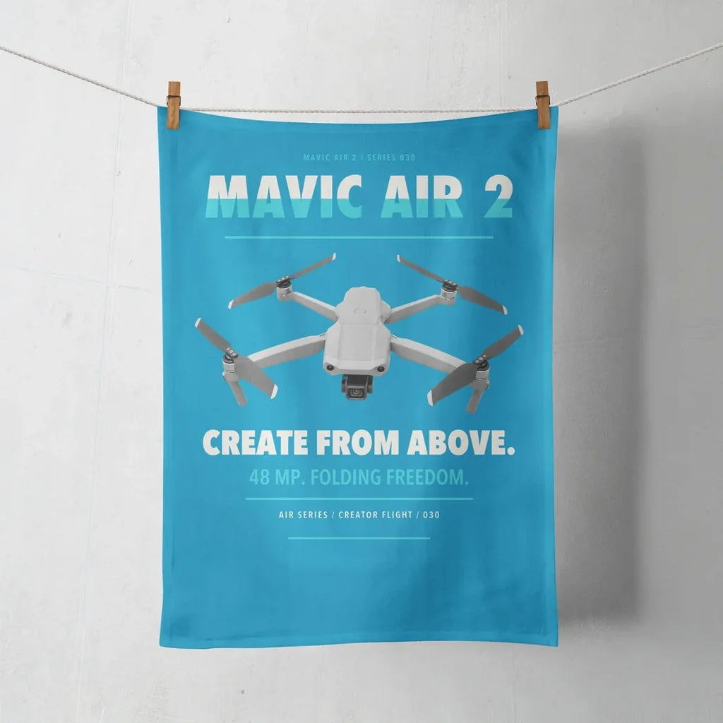 DJI Mavic Air 2 design on turquoise towel
