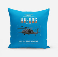 Thumbnail for Sikorsky HH-60G Pave Hawk design on turquoise pillow