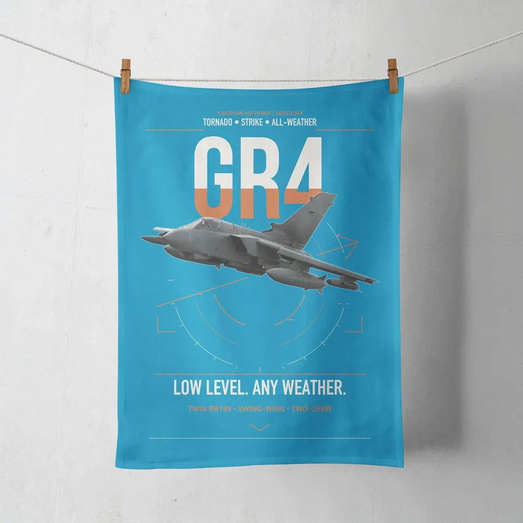 Panavia Tornado GR4 design on turquoise towel