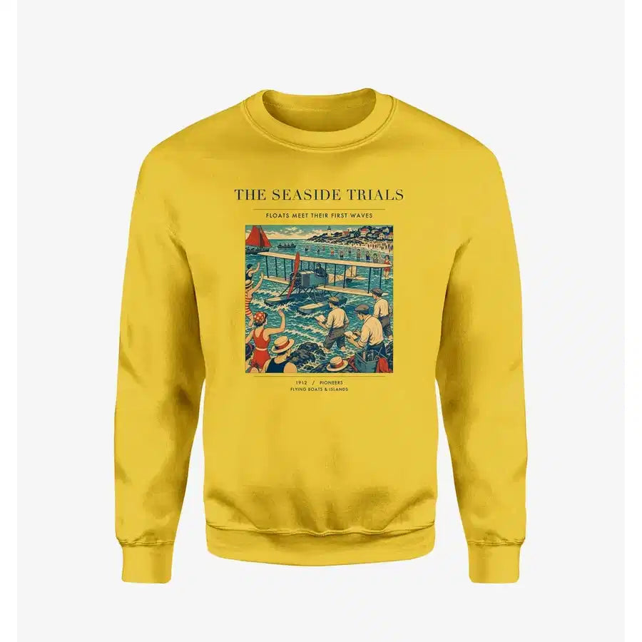 VINTAGE G4328 - The Seaside Trials - Designed Sweatshirts design on yellow